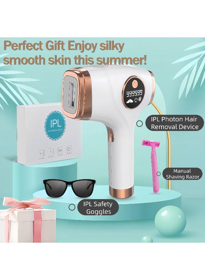 XiuWoo IPL Hair Removal,Laser Hair Removal At-Home,Painless Laser Hair Removal Device,Home Hair Remover with Razor and Glasses,999,999 Flashes Permanent Hair Removal Device,Portable Permanent Hair Reduction,on Facial Legs Arms Bikini Line,For Women & Men - Image 2